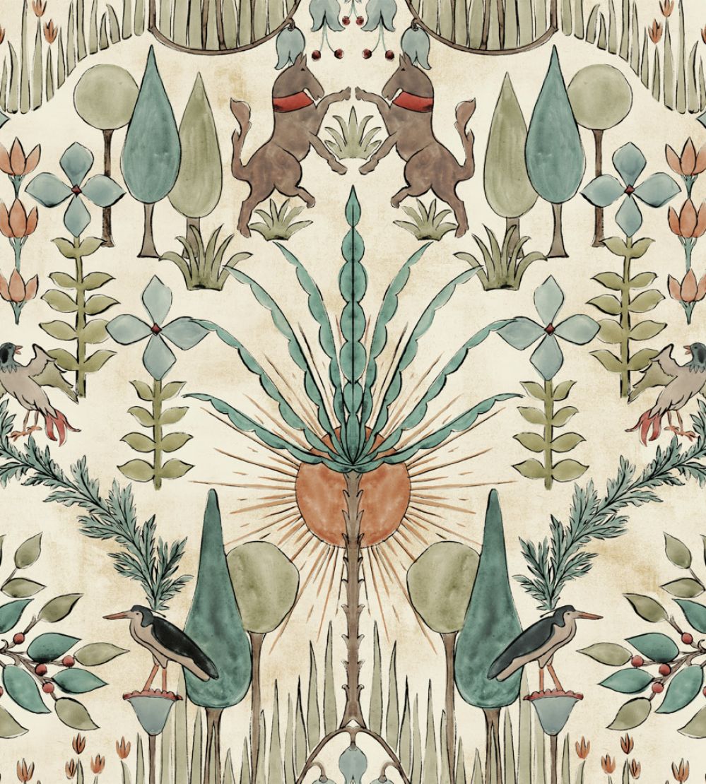 Oasis Villa Wallpaper by Coordonne Emerald