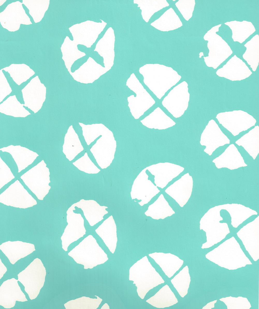 Obi II Reverse Turquoise on Almost White wallpaper by China Seas