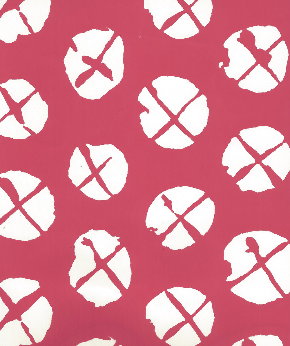 Obi II Reverse Magenta on Almost White wallpaper by China Seas