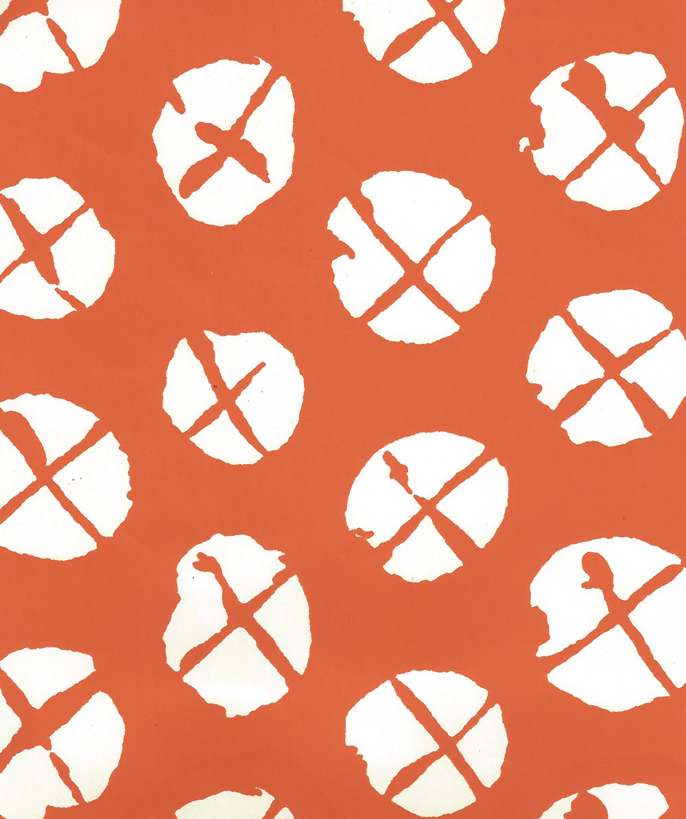 Obi II Reverse Orange on Almost White wallpaper by China Seas
