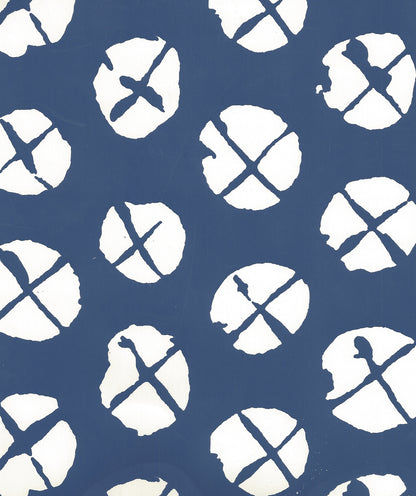 Obi II Reverse Navy on Almost White wallpaper by China Seas