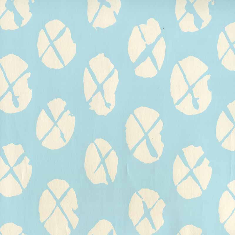 Obi II Reverse Aqua on Off White Paper wallpaper by China Seas