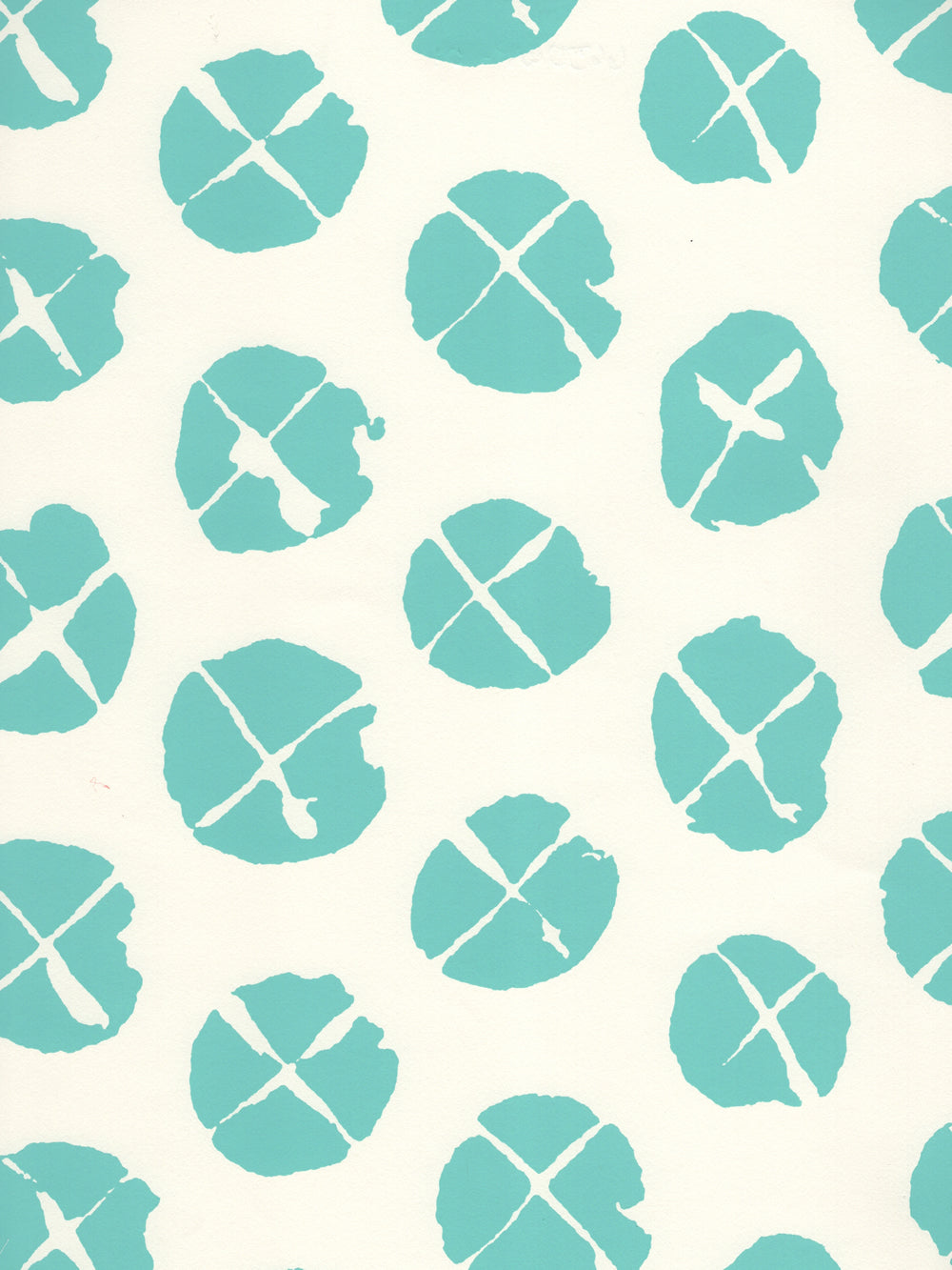 Obi II Turquoise on Almost White wallpaper by China Seas