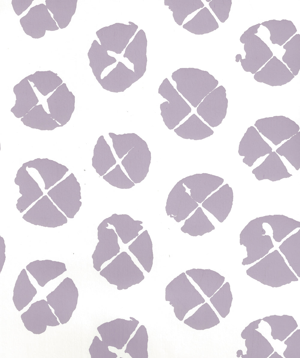 Obi II Lavender on Almost White wallpaper by China Seas