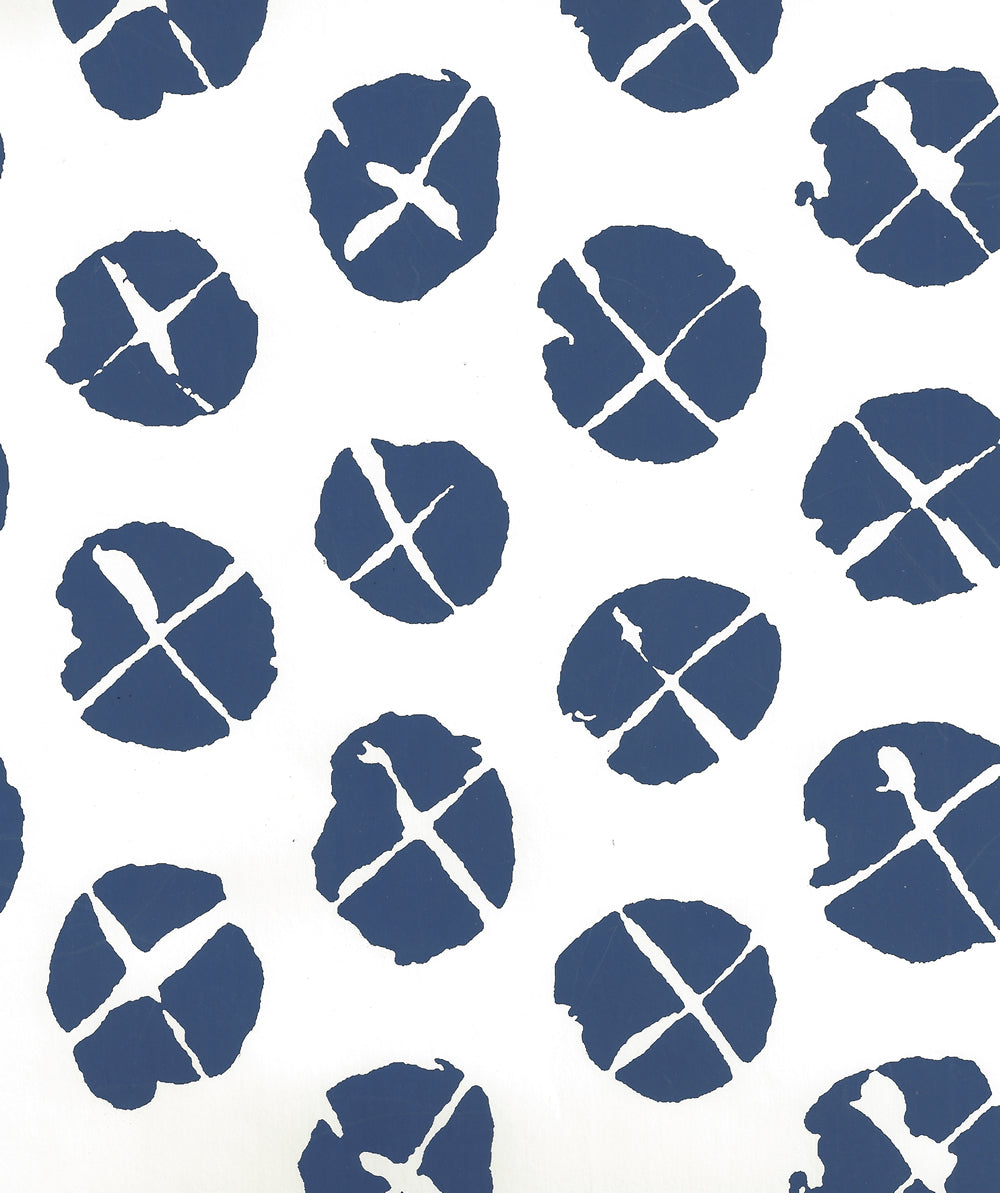 Obi II Navy on Almost White wallpaper by China Seas