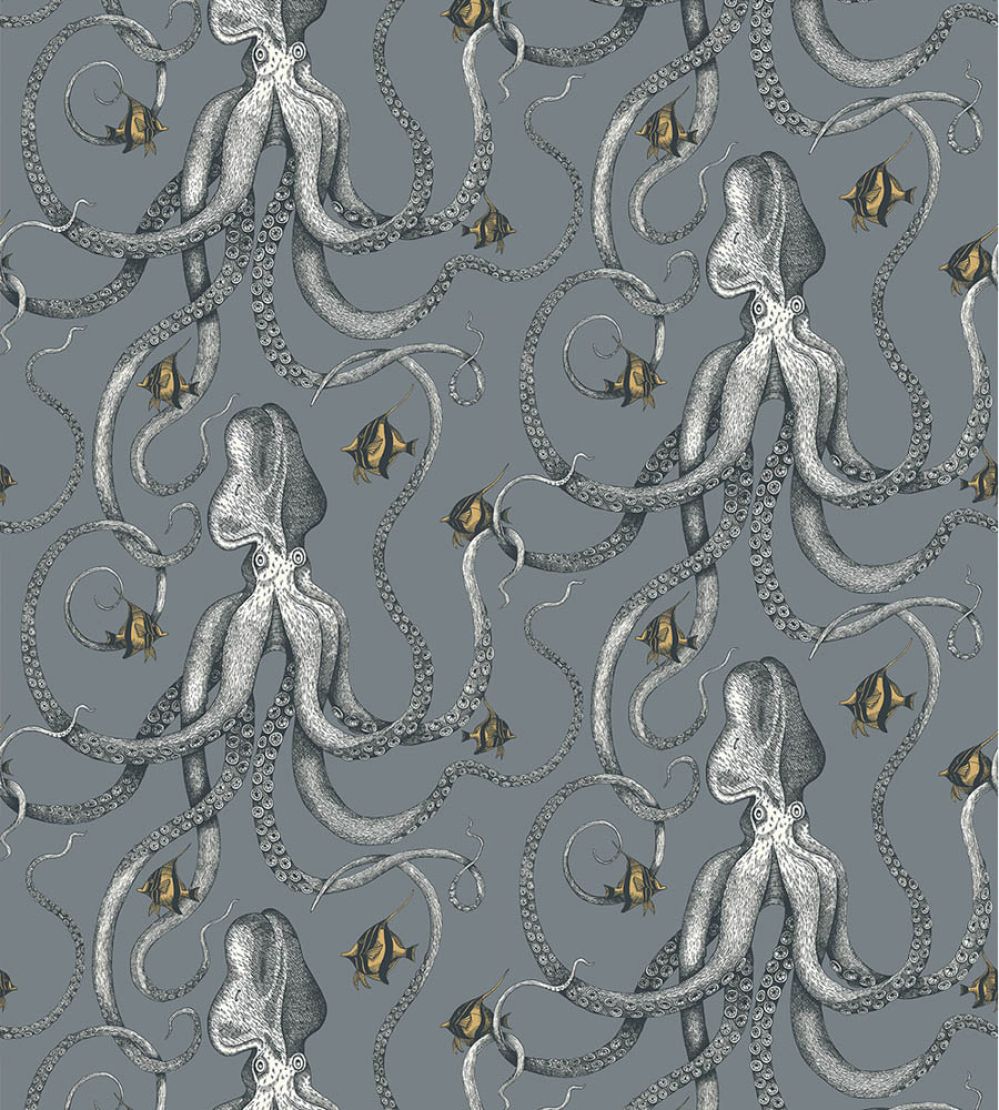 Octopoda Grand Wallpaper by Josephine Munsey Bude Blue