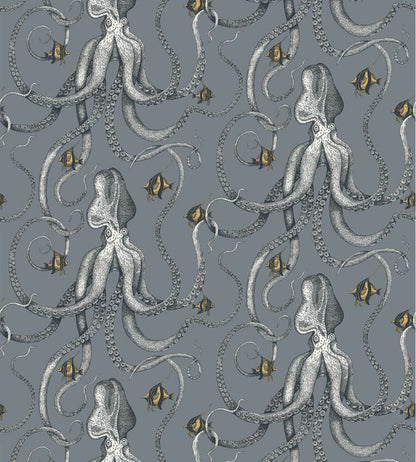 Octopoda Grand Wallpaper by Josephine Munsey Bude Blue