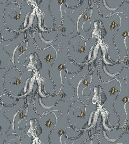 Octopoda Grand Wallpaper by Josephine Munsey Bude Blue