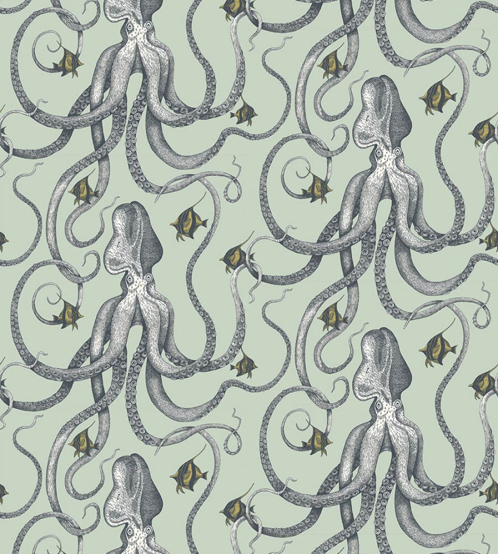Octopoda Grand Wallpaper by Josephine Munsey Radmoor Blue