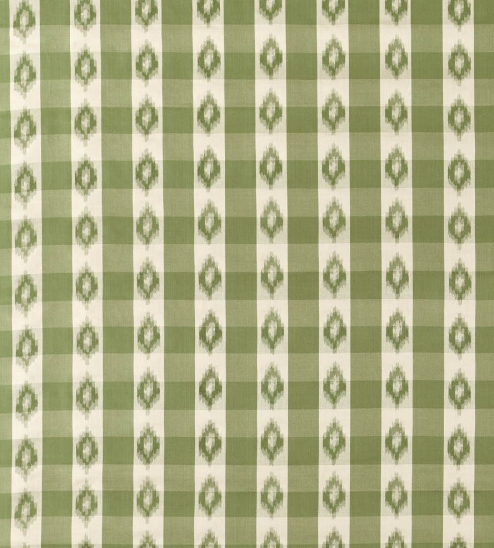 Odisha Check Fabric by Sanderson Yew Green