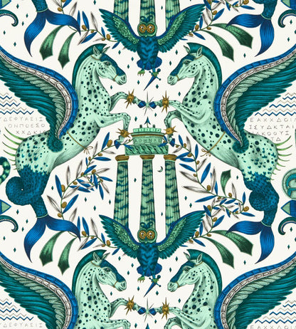 Odyssey Mythos Wallpaper by Clarke & Clarke Olive