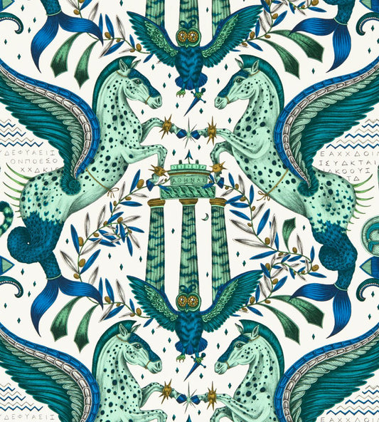 Odyssey Mythos Wallpaper by Clarke & Clarke Olive