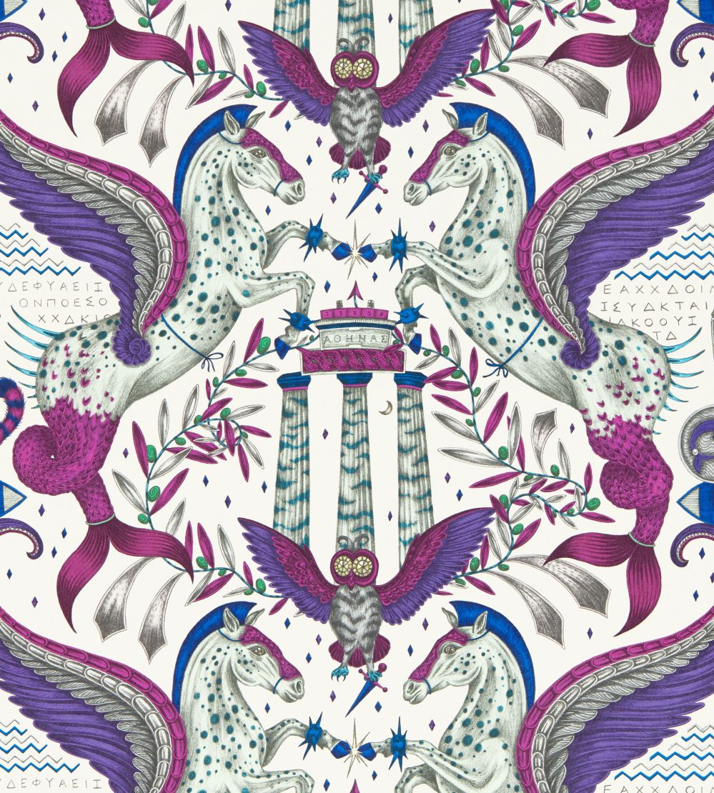 Odyssey Mythos Wallpaper by Clarke & Clarke Violet