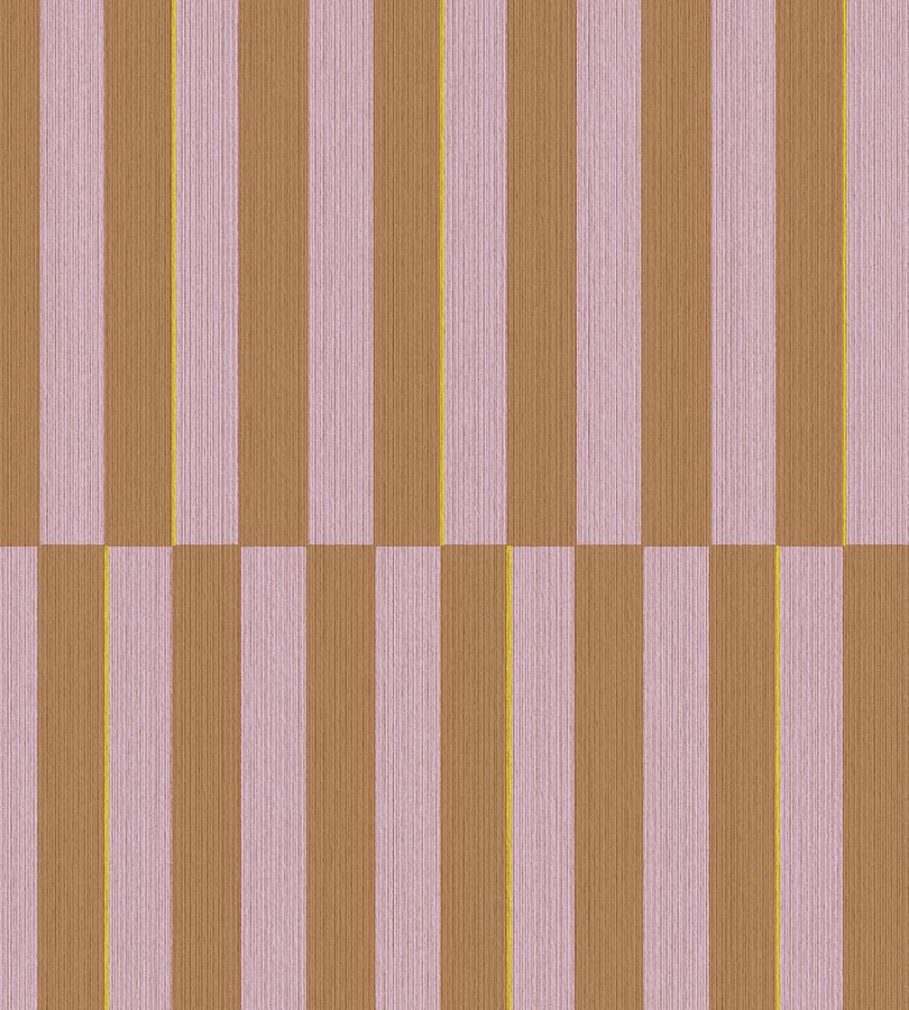 Offset Stripe Wallpaper by Eijffinger Pink/Brown