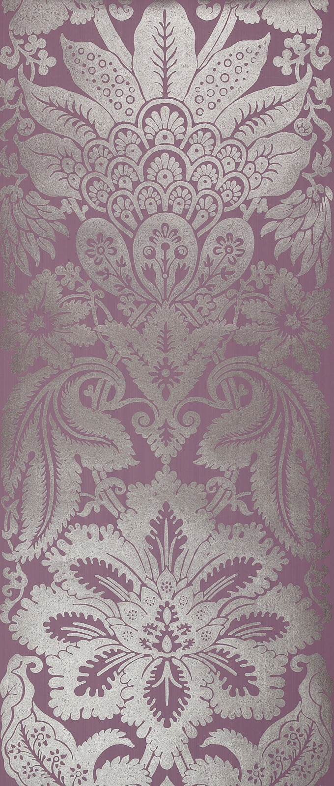 Old English Hand Block Wallpaper by Watts 1874 in Orchid Silver