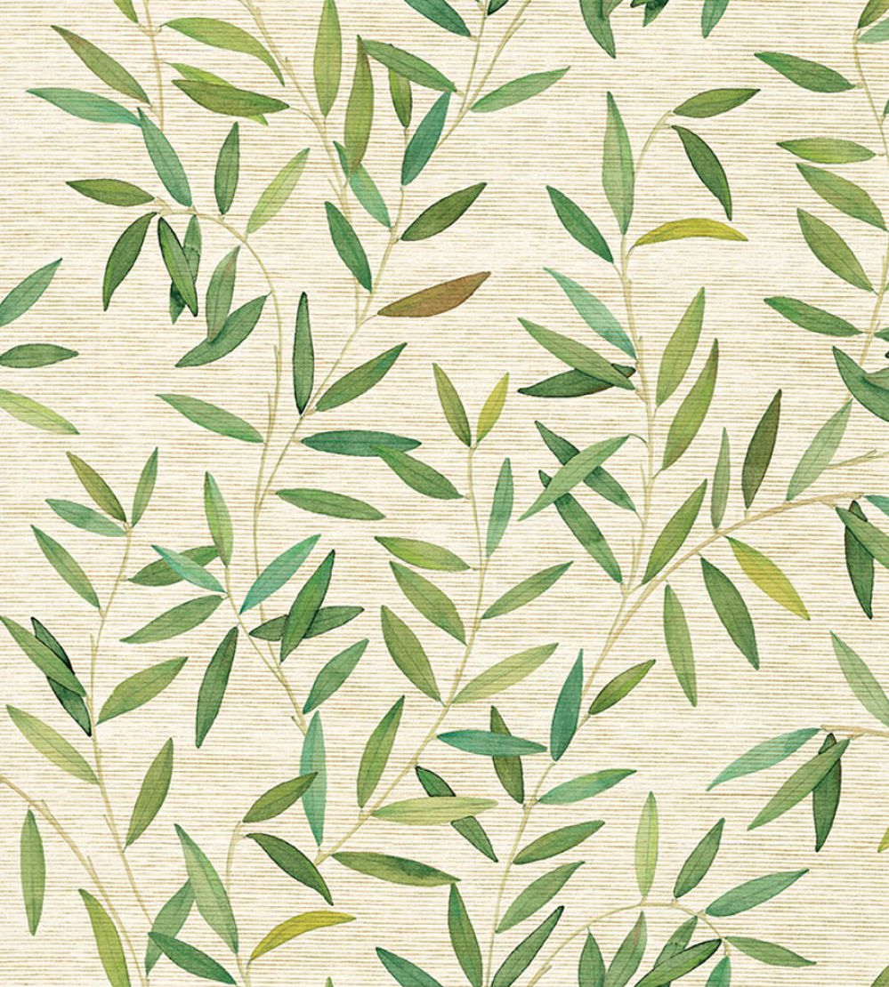 Oliveraie Grasscloth Wallpaper by Jannelli&Volpi Green/Sand