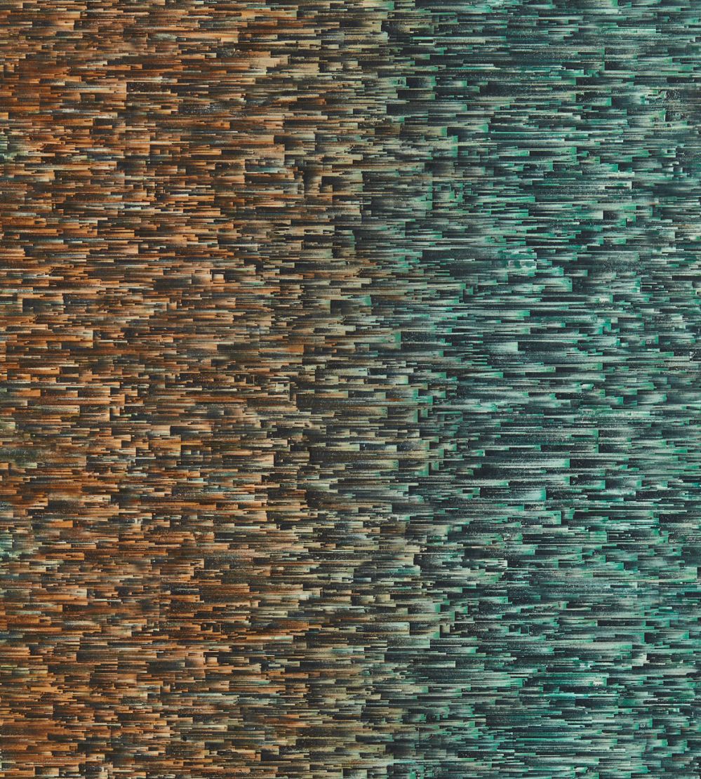 Ombre Wallpaper by Clarke & Clarke Teal/Spice