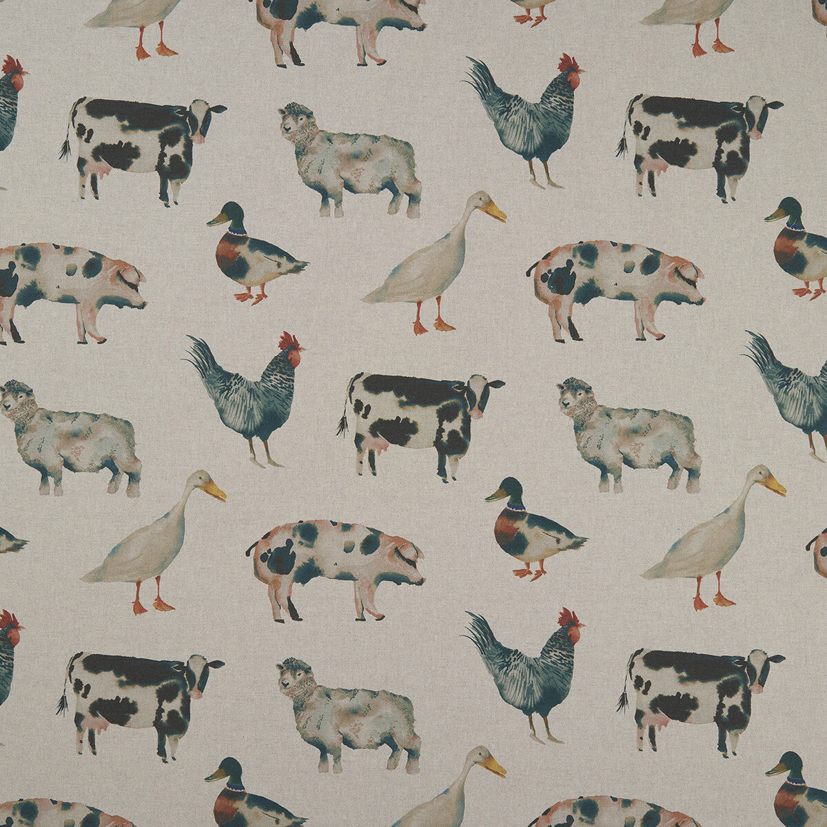 On The Farm Linen fabric by Clarke & Clarke