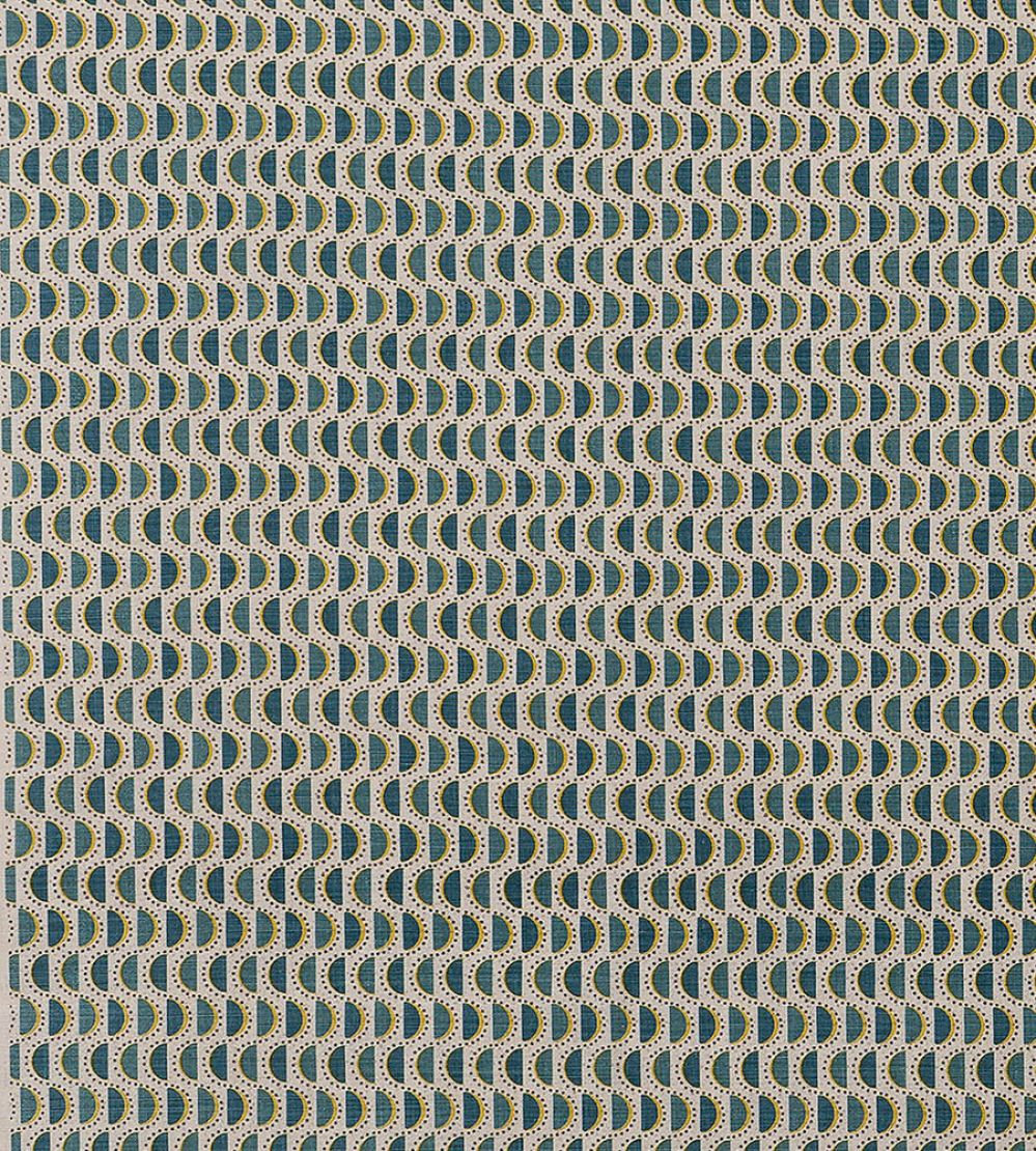 Ophelia Fabric by Vanderhurd Prussian & Saffron/Natural