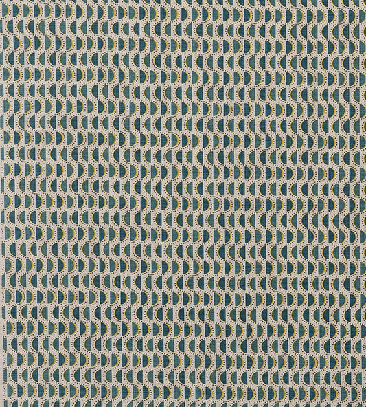 Ophelia Fabric by Vanderhurd Prussian & Saffron/Natural