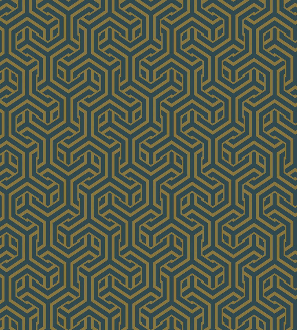 Opus Fabric by Arley House Blue / Mustard