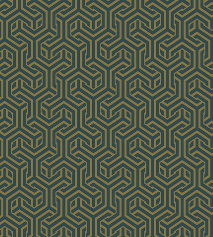 Opus Fabric by Arley House Blue / Mustard