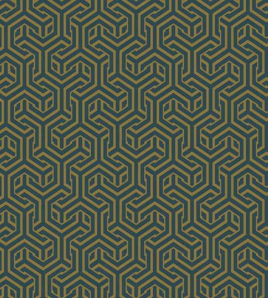 Opus Fabric by Arley House Blue / Mustard