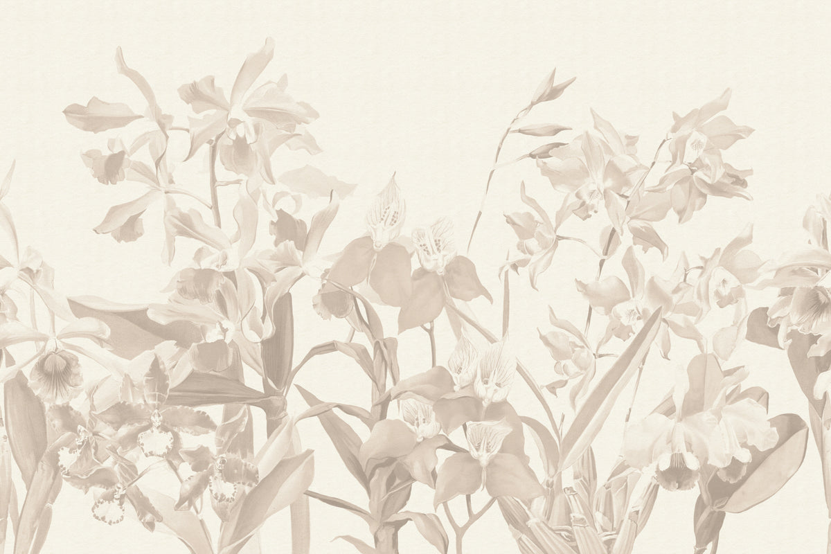 Orchid Garden Beige mural by Hovia