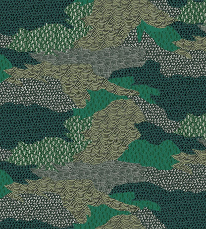 Ordnance Survey Fabric by Parker & Jules Multi Green