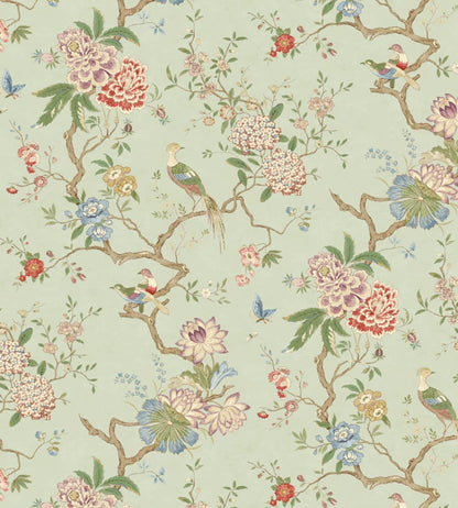 Oriental Bird Wallpaper by GP & J Baker Eau De Nil