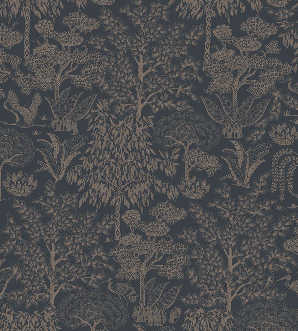 Origami Wallpaper by Eijffinger Blue/Rosegold