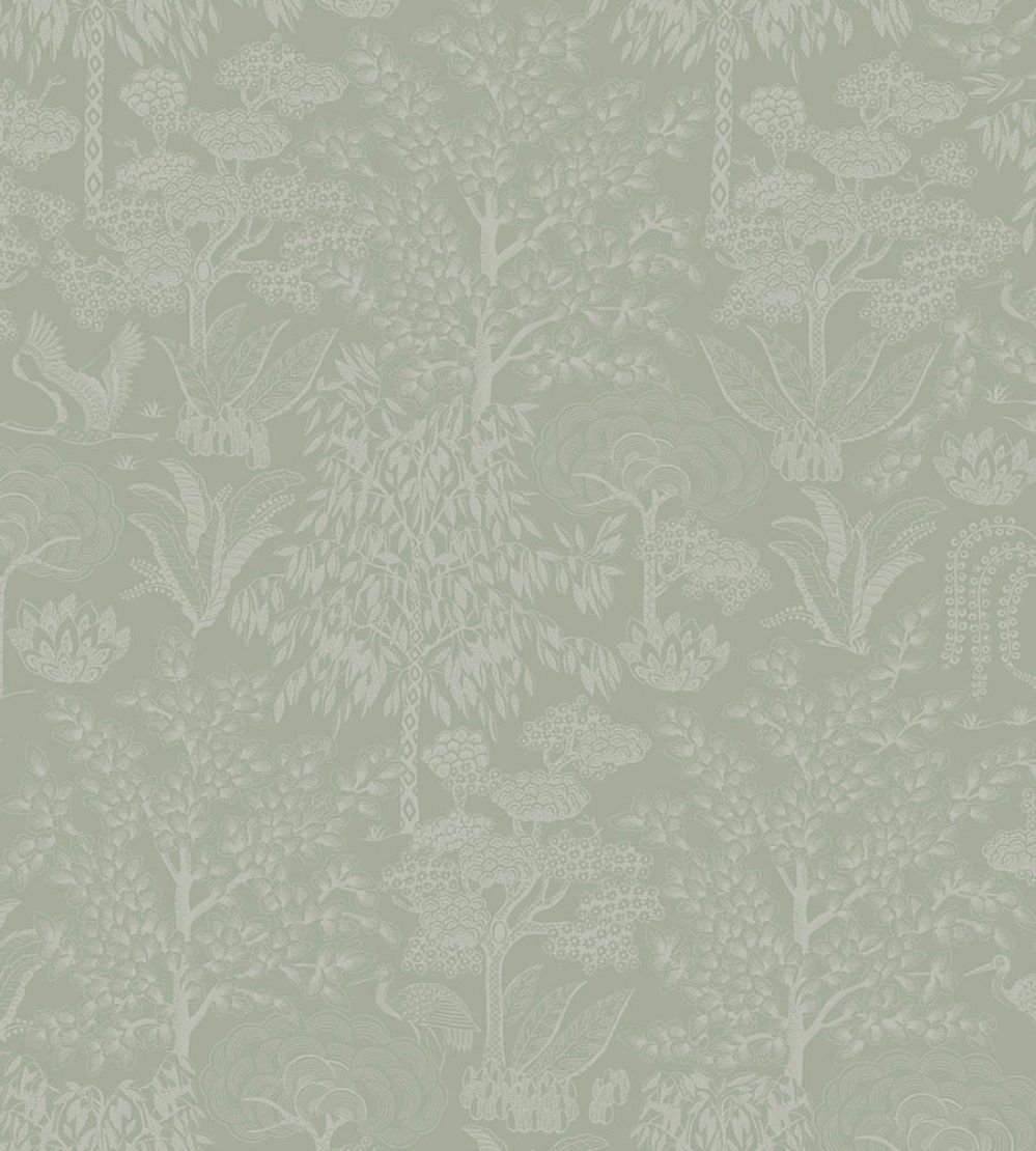 Origami Wallpaper by Eijffinger Green/Silver