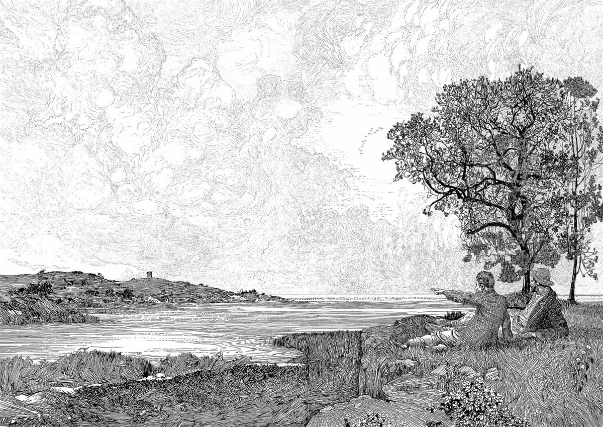Orizzonte mural by Coordonné in No. 6500509, flat pattern view