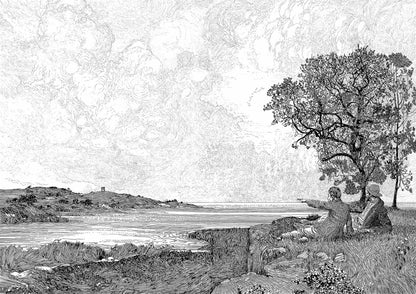 Orizzonte mural by Coordonné in No. 6500509, flat pattern view