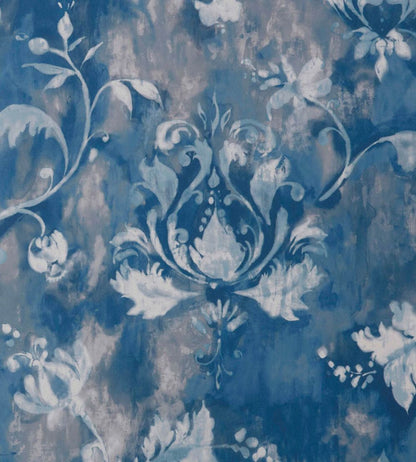 Ornamenta Wallpaper by 1838 Wallcoverings Indigo