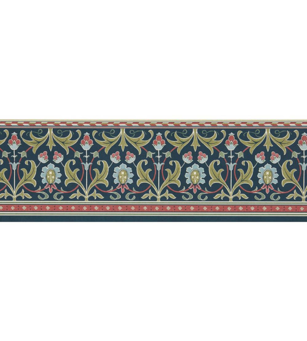 Ornamental Frieze Wallpaper by Morris & Co Indigo/Thyme