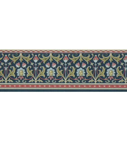 Ornamental Frieze Wallpaper by Morris & Co Indigo/Thyme