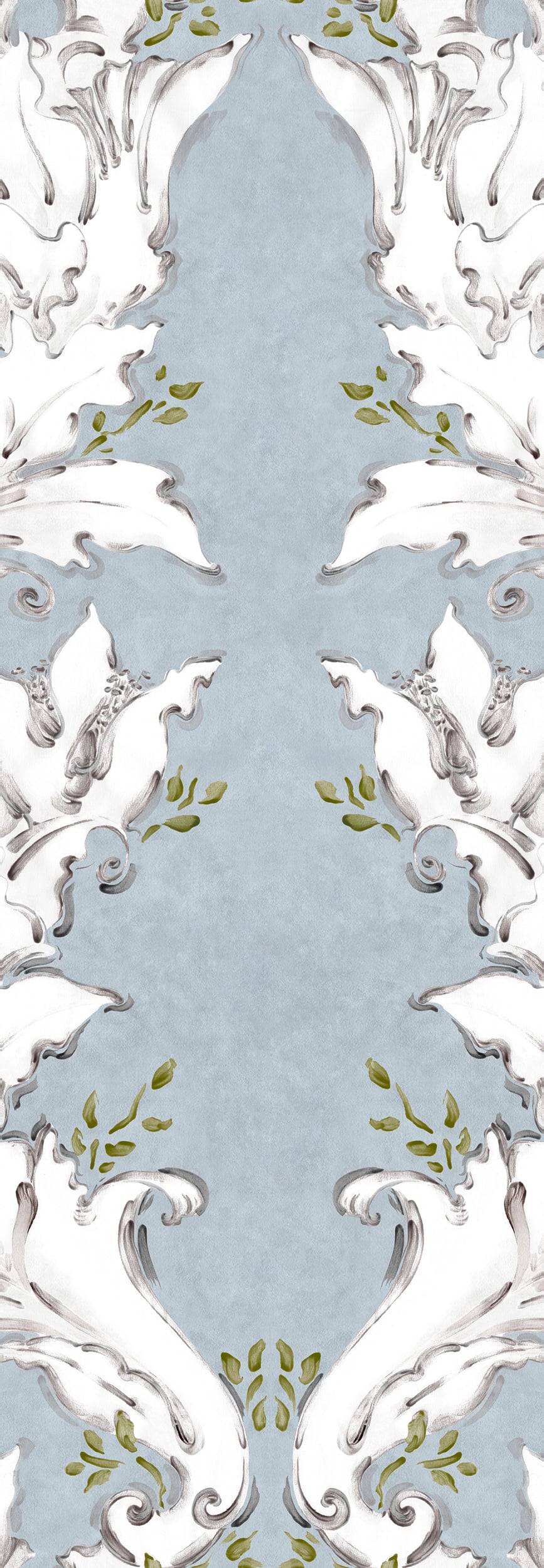 Ornamental wallpaper by Coordonné in Lima, flat pattern view