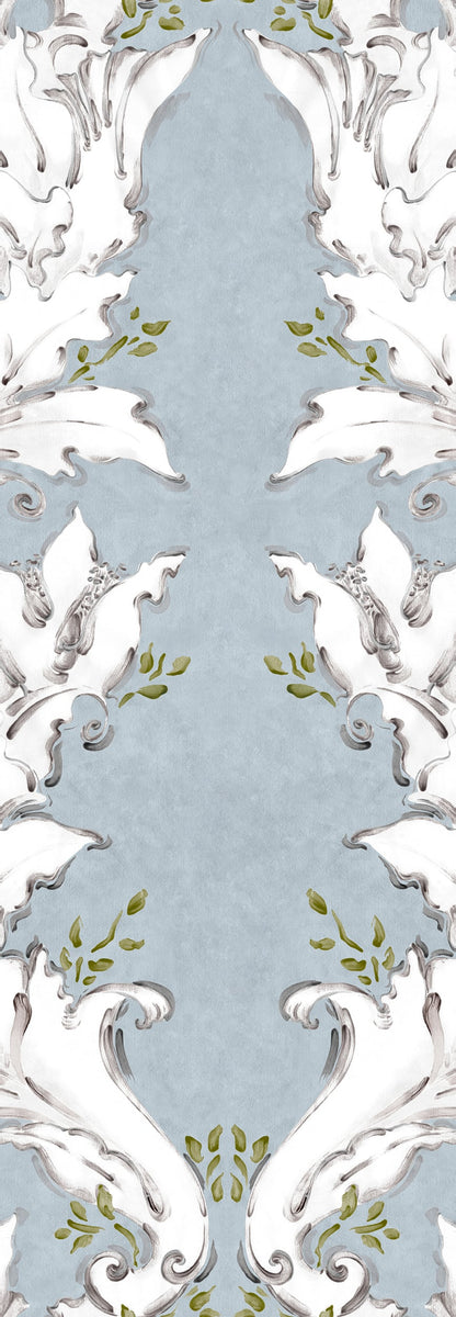 Ornamental wallpaper by Coordonné in Lima, flat pattern view