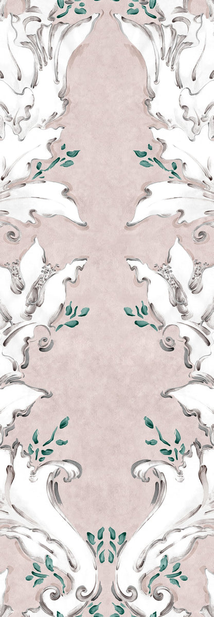 Ornamental wallpaper by Coordonné in Nude, flat pattern view