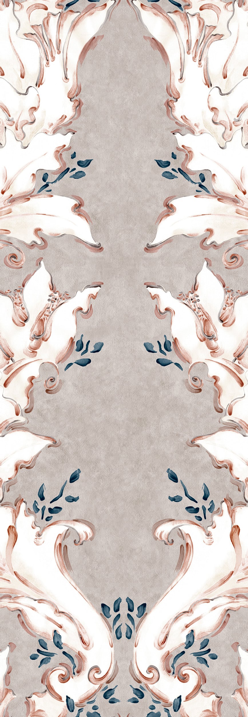 Ornamental wallpaper by Coordonné in Tierra, flat pattern view