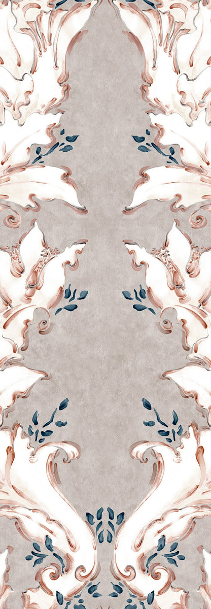 Ornamental wallpaper by Coordonné in Tierra, flat pattern view