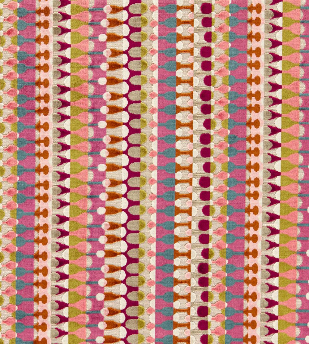 Orpheus Fabric by Clarke & Clarke Magenta/Peacock