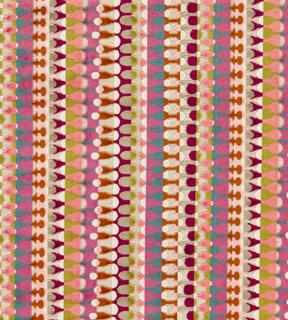 Orpheus Fabric by Clarke & Clarke Magenta/Peacock