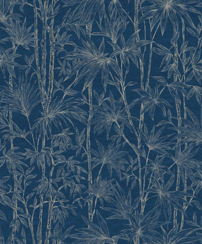 Oshadhi wallpaper by Coordonné in Indigo, flat pattern view