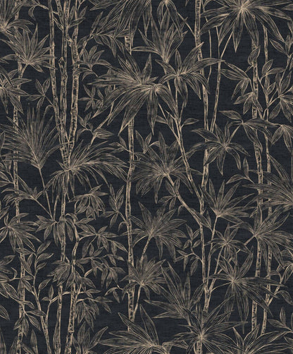 Oshadhi wallpaper by Coordonné in Onyx, flat pattern view