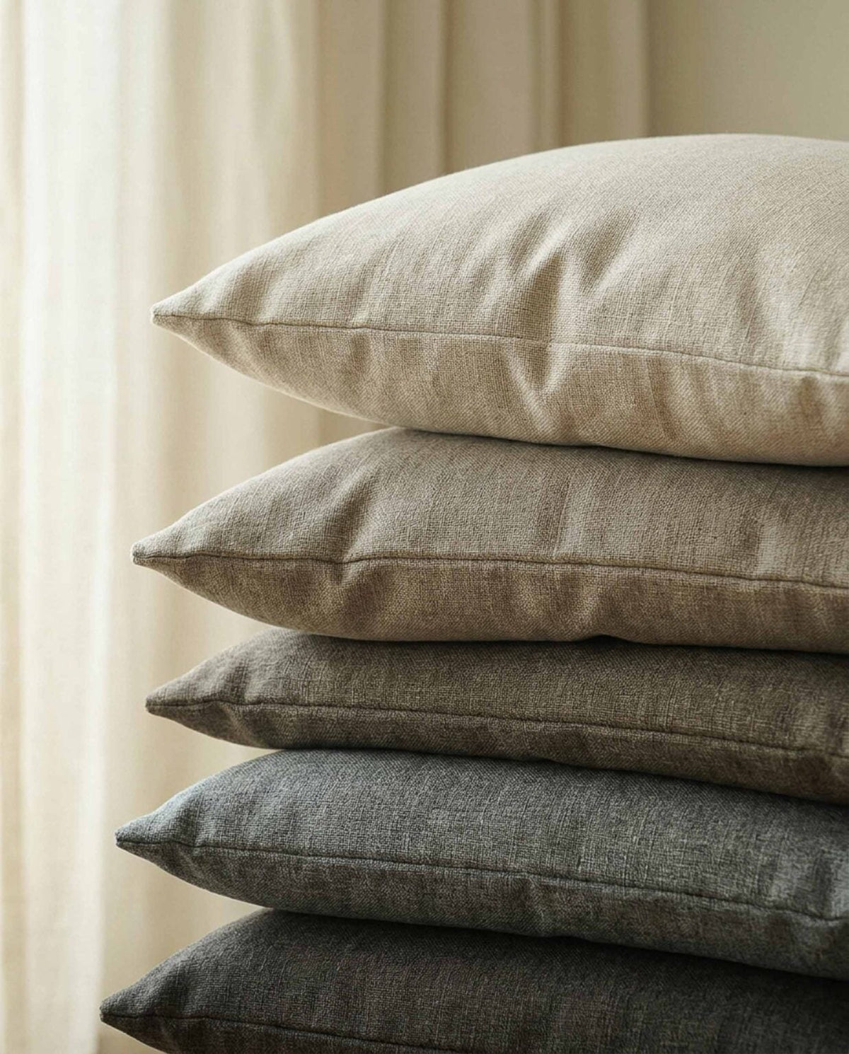 Oslo 300 fabric by Coordonné in Chrome, shown in a styled room
