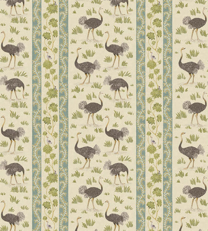 Ostrich Stripe Wallpaper by Josephine Munsey Cream and Green