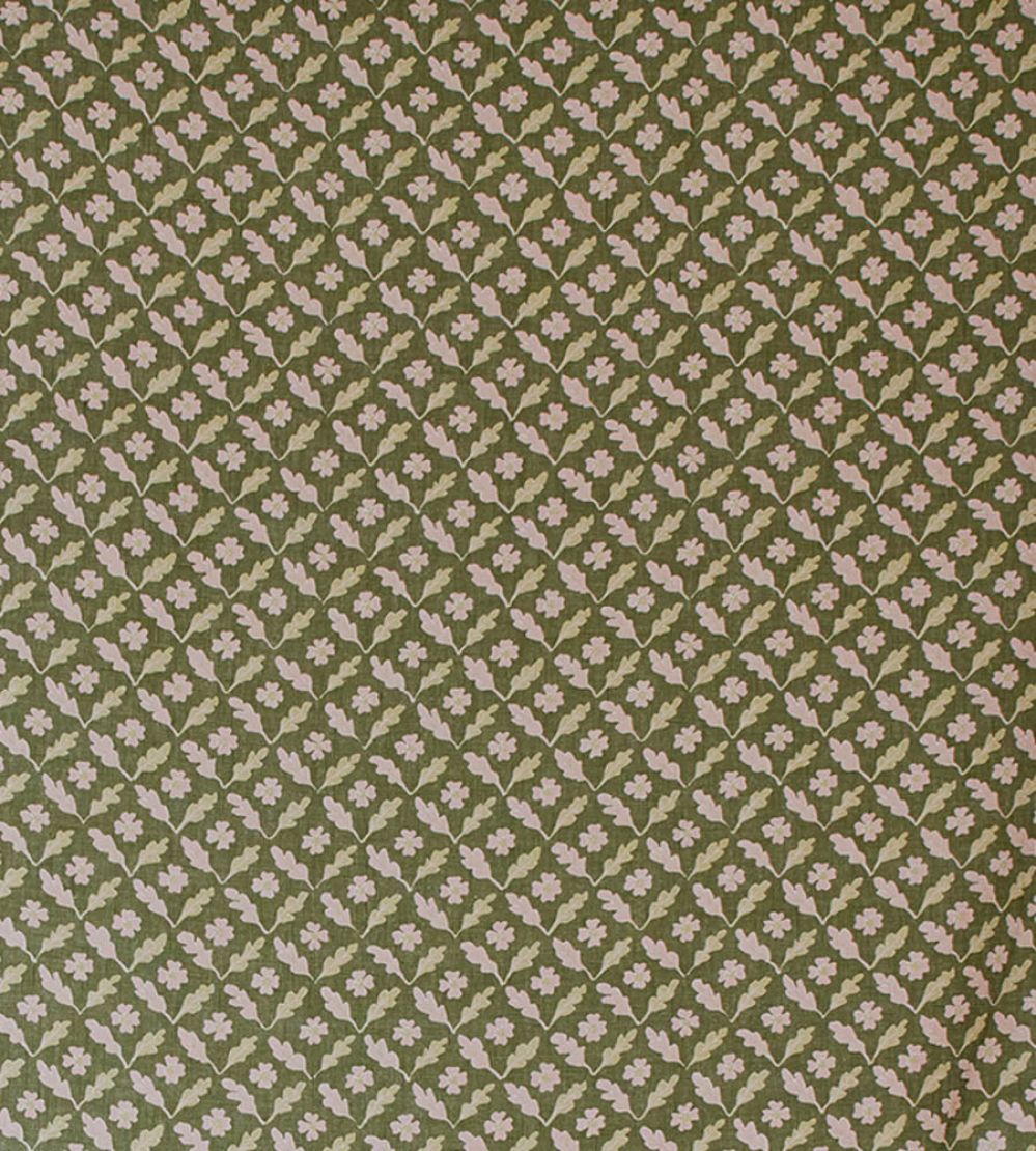 Oxalis Oak Fabric by Sophie Harpley Olive
