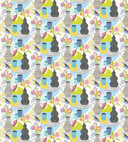 Pablo Wallpaper by Ohpopsi Chartreuse & Fog
